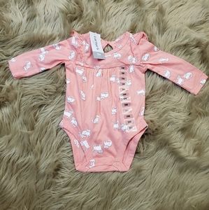 NWT baby girl cat onesie